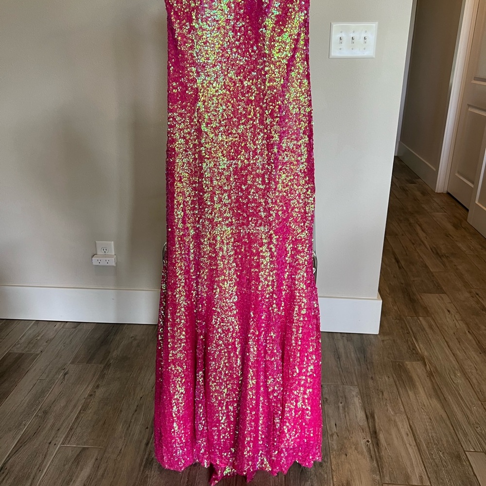 Party Time Formals Pink Sequin A-Line Maxi Skirt